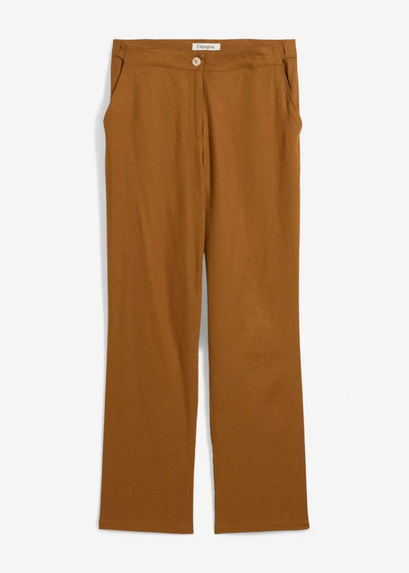 Discount Pantalón de talle alto de mezcla de lino y viscosa Mujer Pantalones