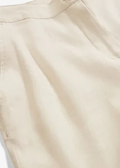 Discount Pantalón de talle alto de mezcla de lino y viscosa Mujer Pantalones