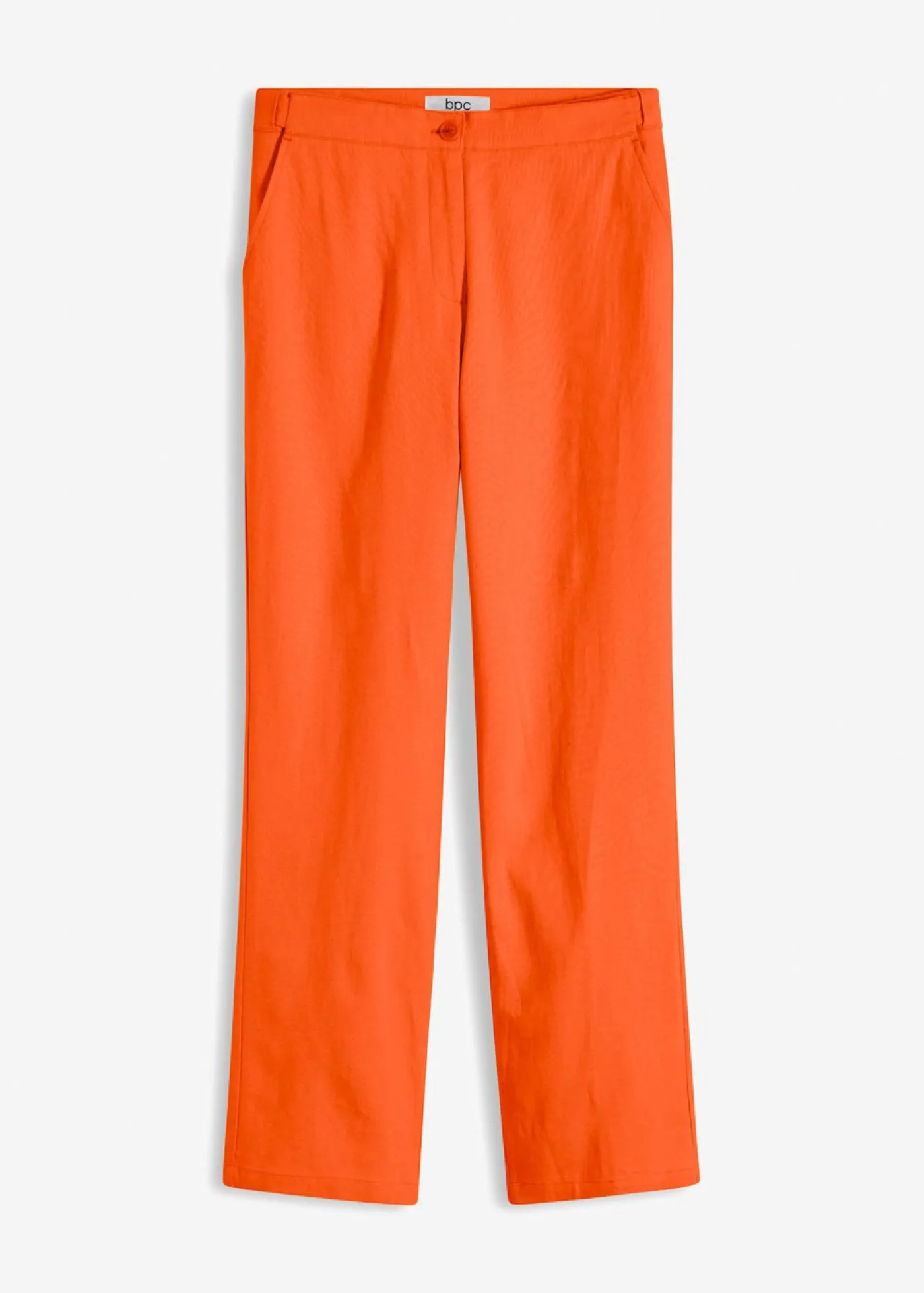 Hot Pantalón de talle alto de mezcla de lino y viscosa Mujer Pantalones
