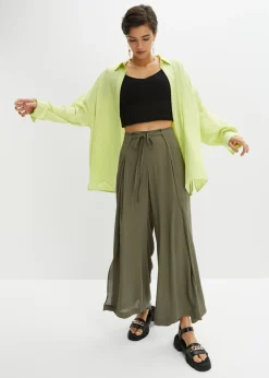 Outlet Pantalón de viscosa fluida Mujer Pantalones
