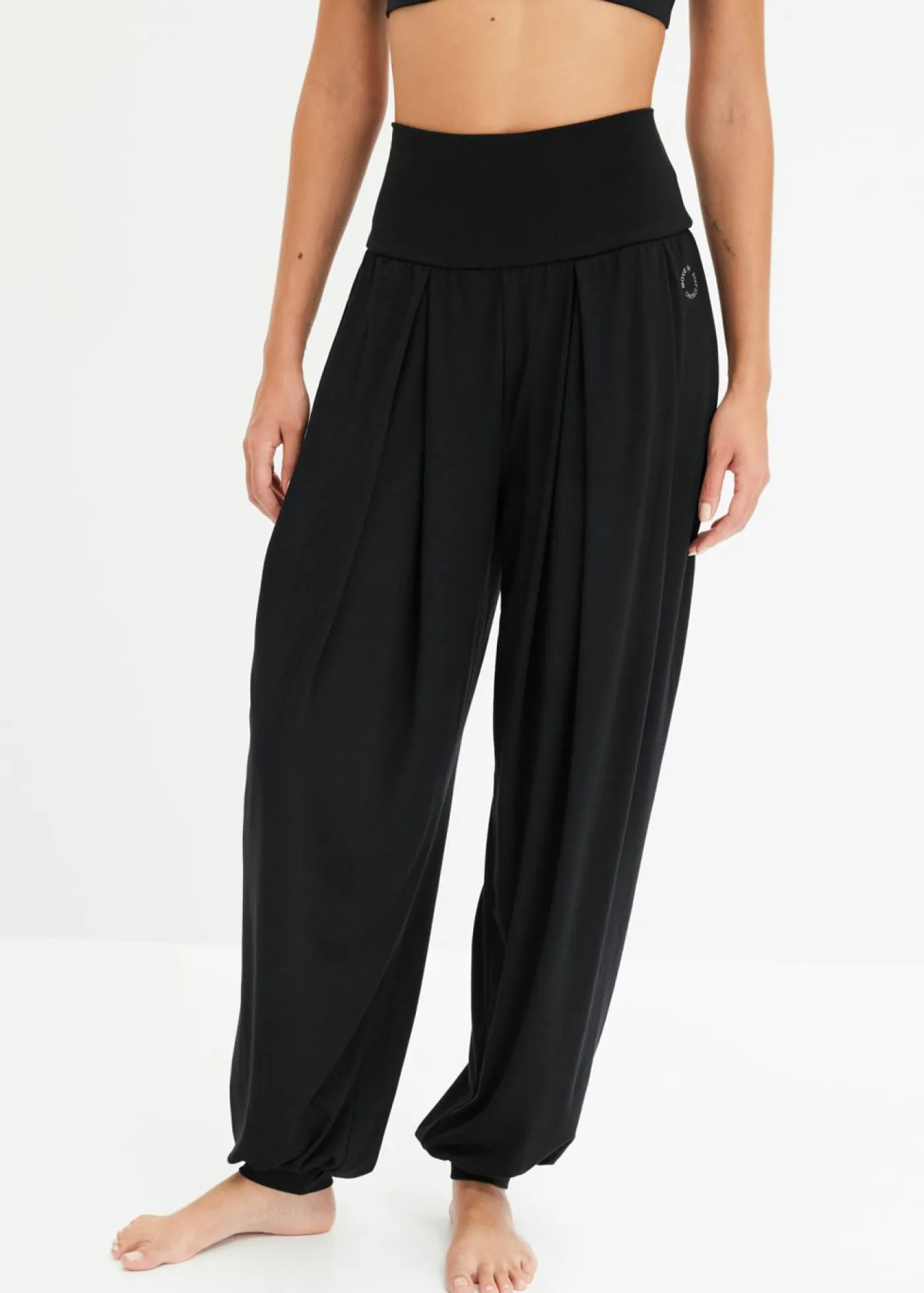 Clearance Pantalón deportivo ancho con cintura doblada Mujer Ropa Deportiva|Pantalones