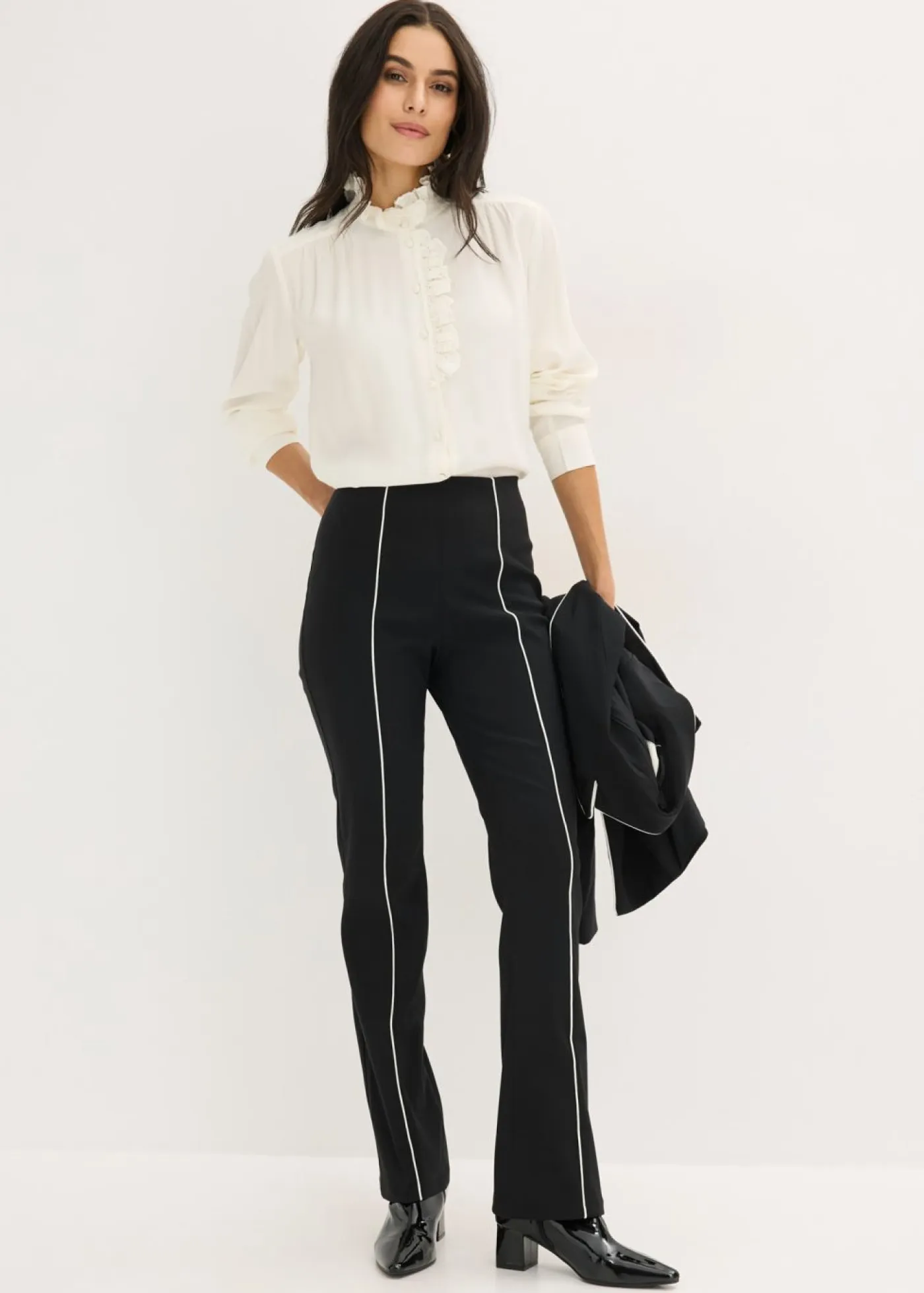 Discount Pantalón elástico acampanado de bengalina Mujer Pantalones