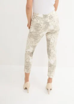 Discount Pantalón elástico capri con estampado Mujer Pantalones