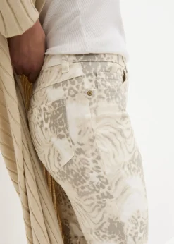 Discount Pantalón elástico capri con estampado Mujer Pantalones