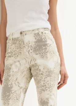 Discount Pantalón elástico capri con estampado Mujer Pantalones