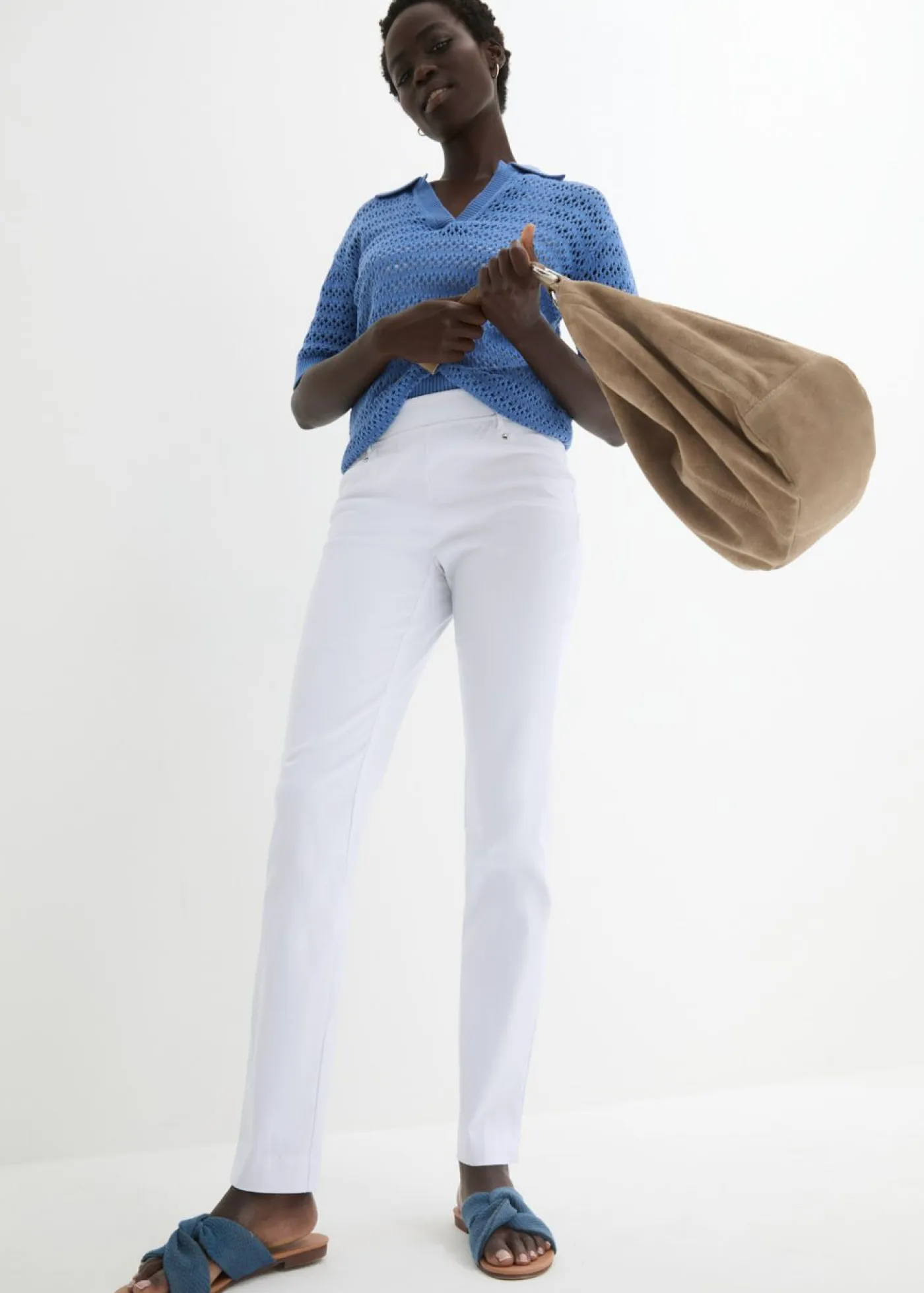 Online Pantalón elástico con cintura antideslizante Mujer Pantalones|Tallas Pequeñas