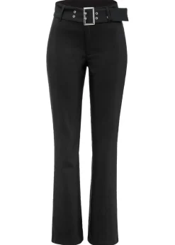 Outlet Pantalón elástico con cinturón Mujer Pantalones