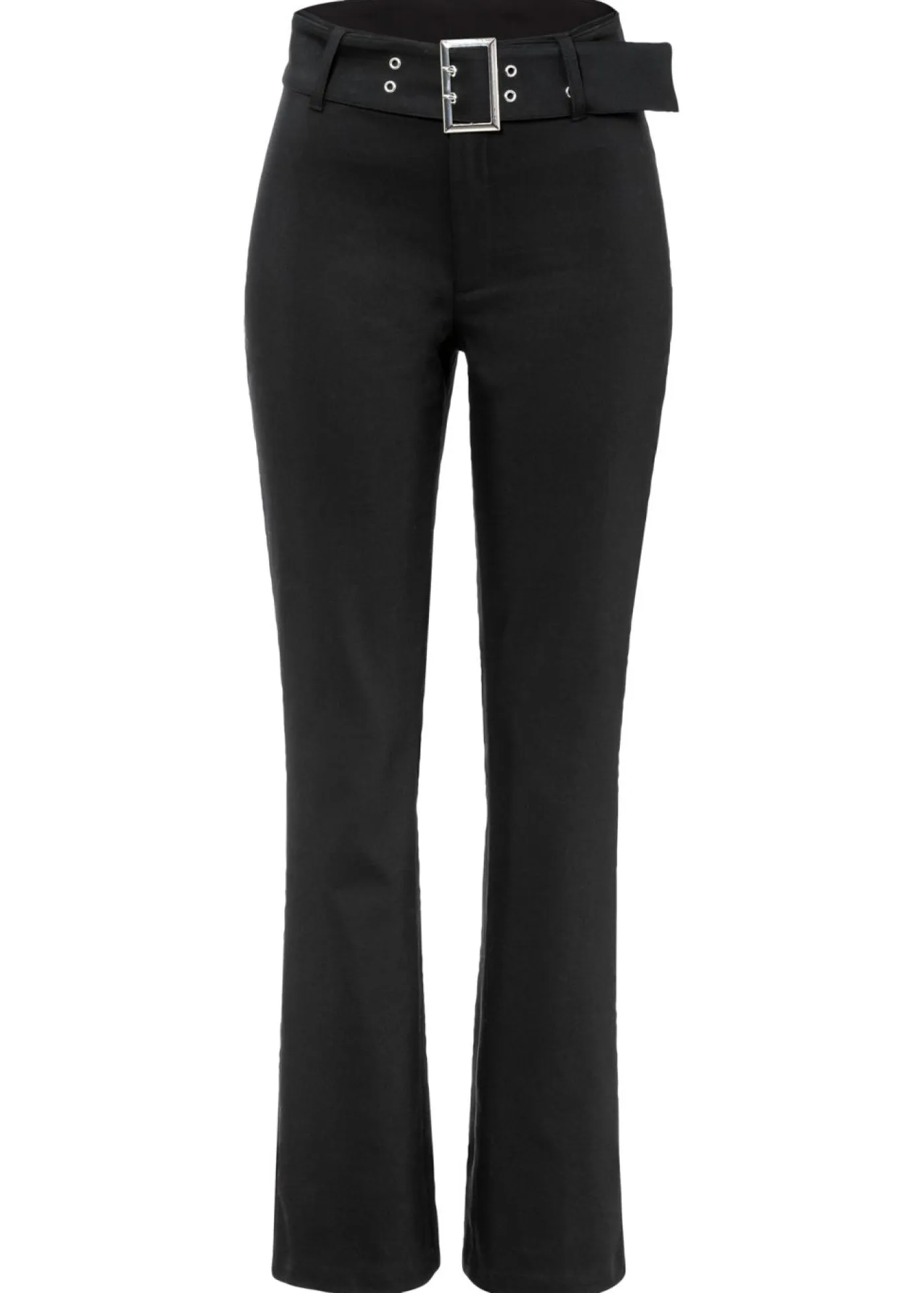 Outlet Pantalón elástico con cinturón Mujer Pantalones