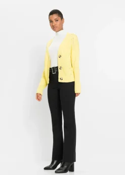 Outlet Pantalón elástico con cinturón Mujer Pantalones