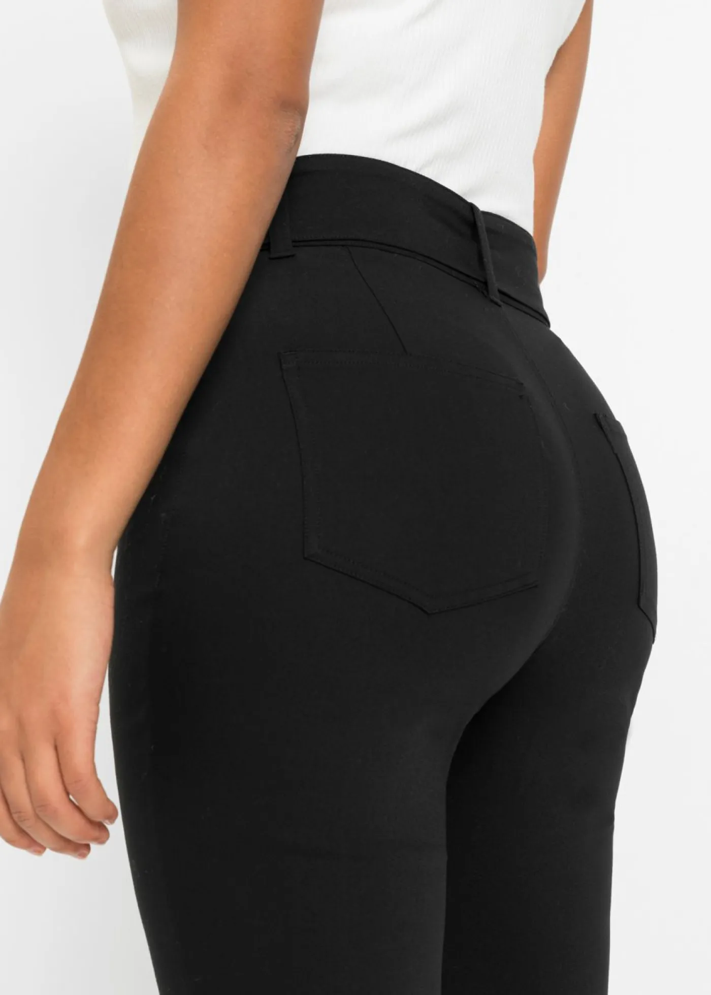 Outlet Pantalón elástico con cinturón Mujer Pantalones