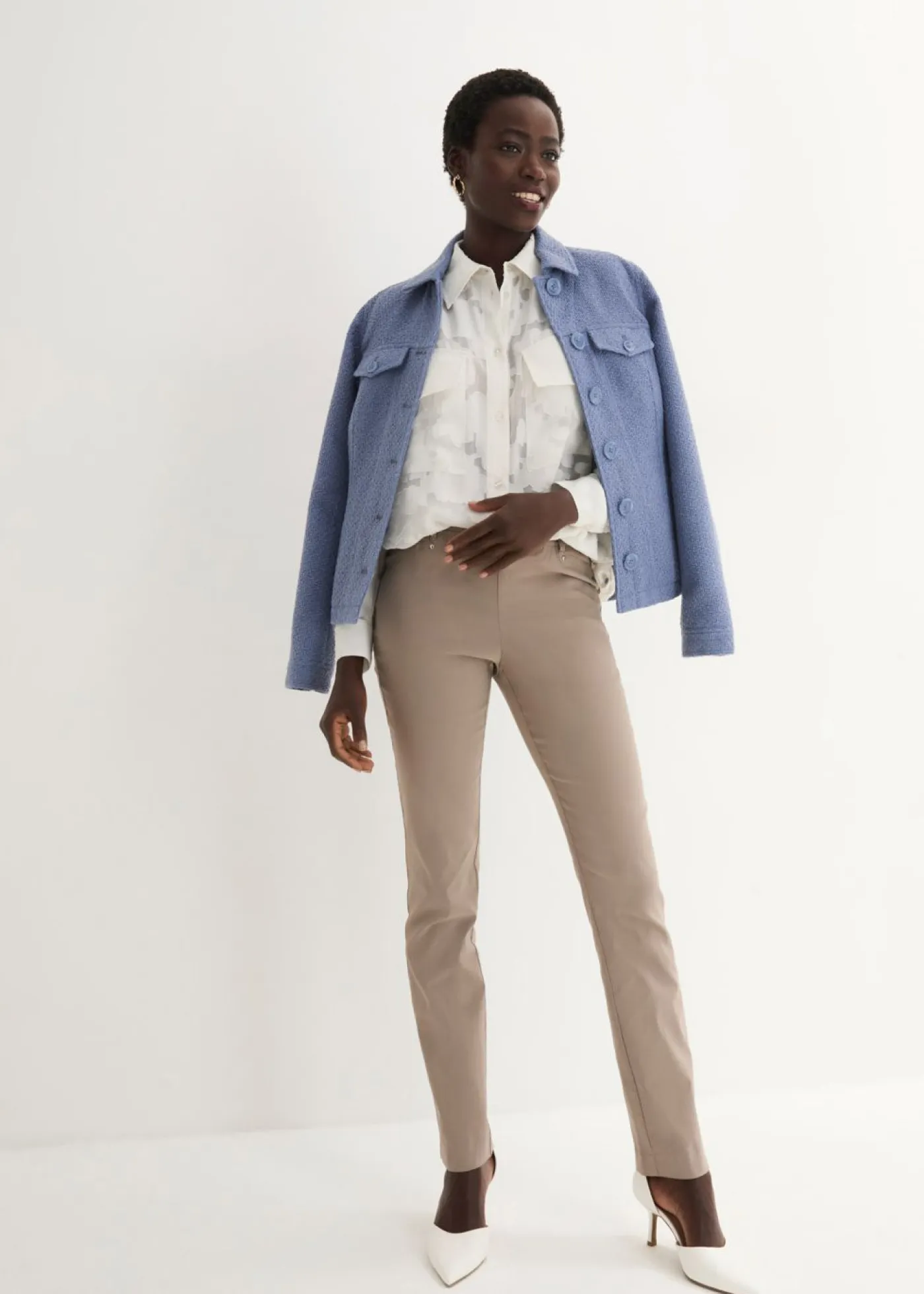 Clearance Pantalón elástico con cintura antideslizante Mujer Pantalones|Tallas Pequeñas