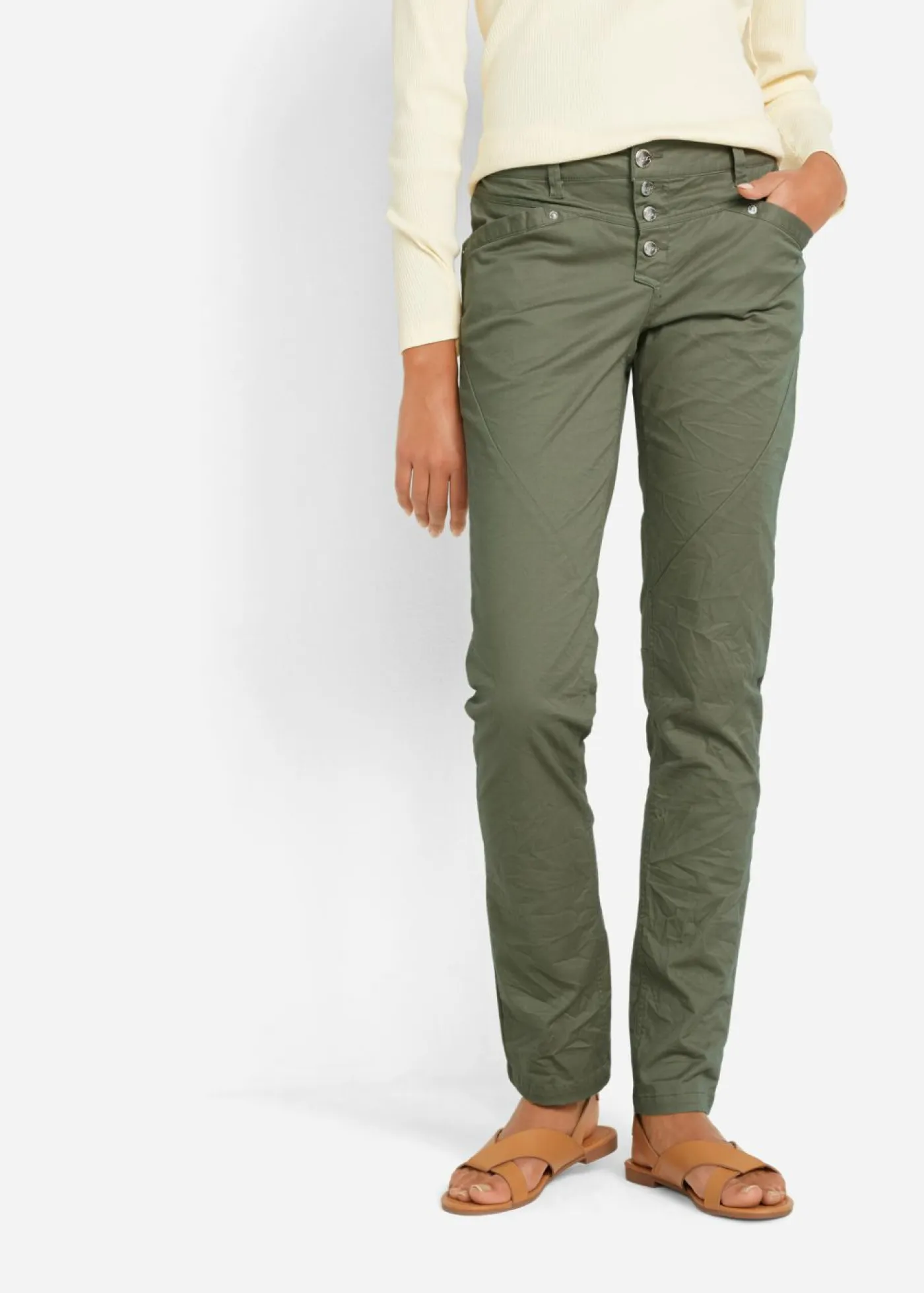 Best Pantalón elástico con efecto arrugado Mujer Pantalones