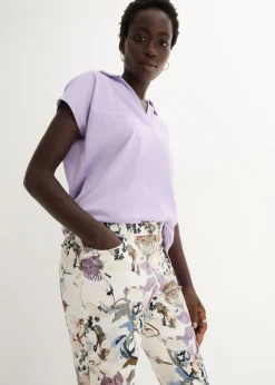 Best Pantalón elástico con estampado de flores Mujer Pantalones|Tallas Pequeñas