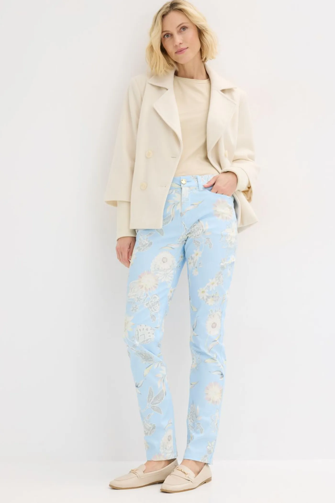 Clearance Pantalón elástico con estampado Mujer Pantalones