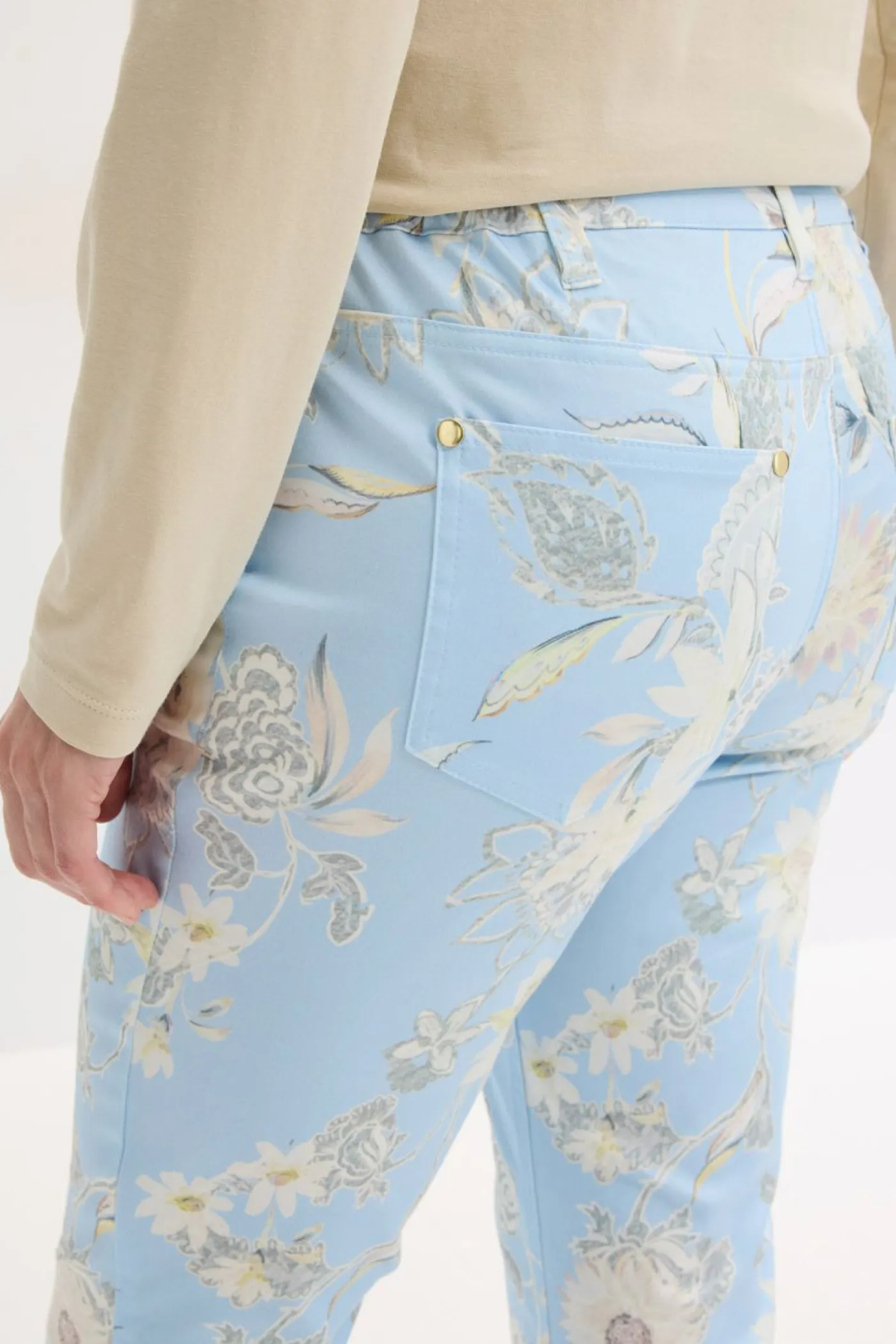 Clearance Pantalón elástico con estampado Mujer Pantalones