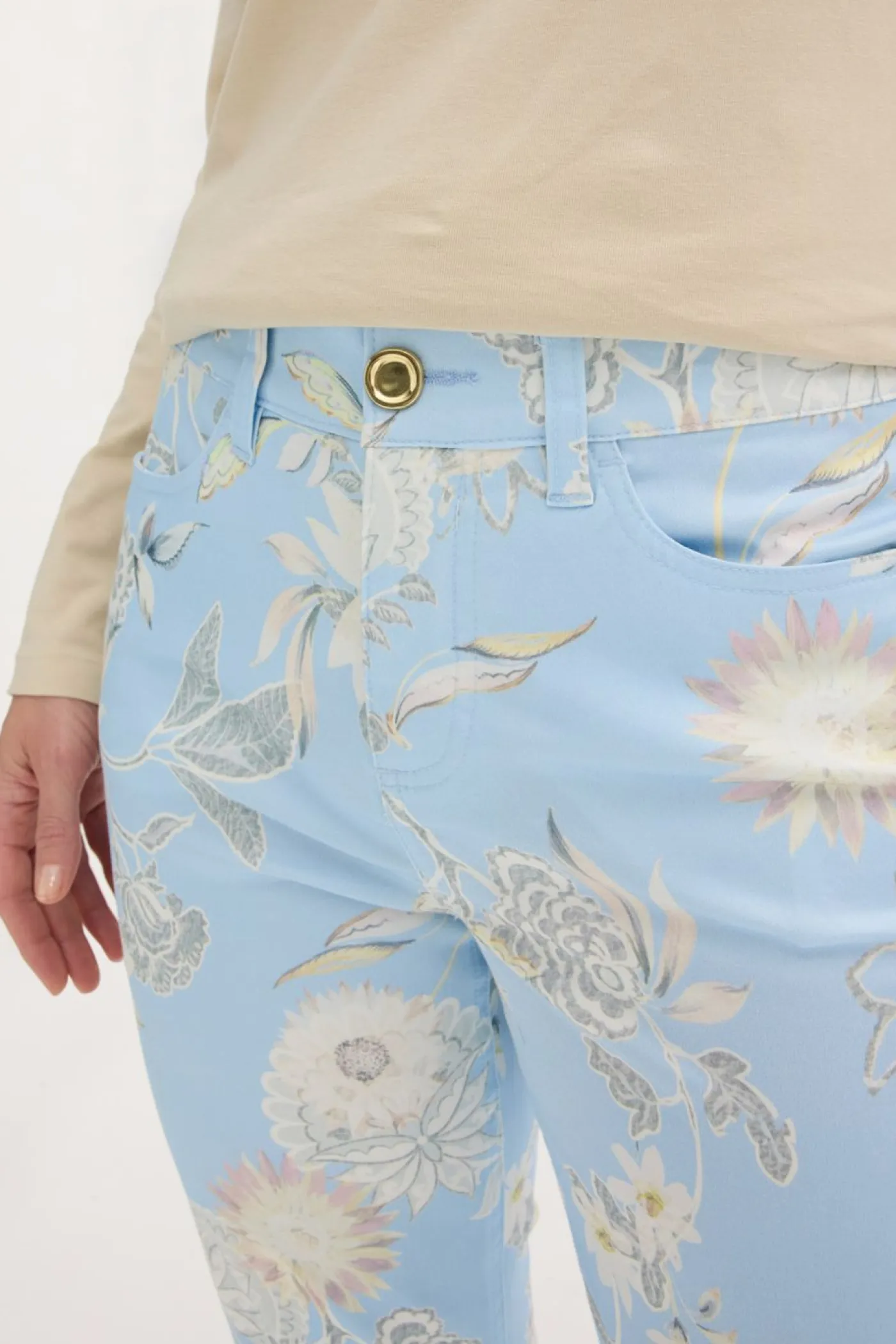 Clearance Pantalón elástico con estampado Mujer Pantalones