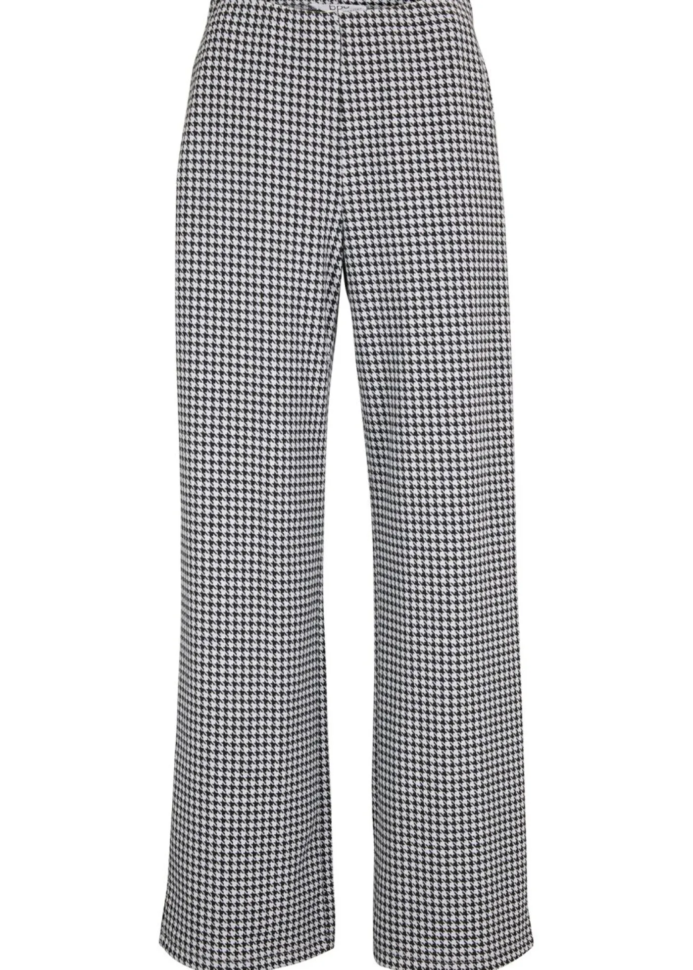New Pantalón elástico con pata de gallo, pernera ancha Mujer Pantalones