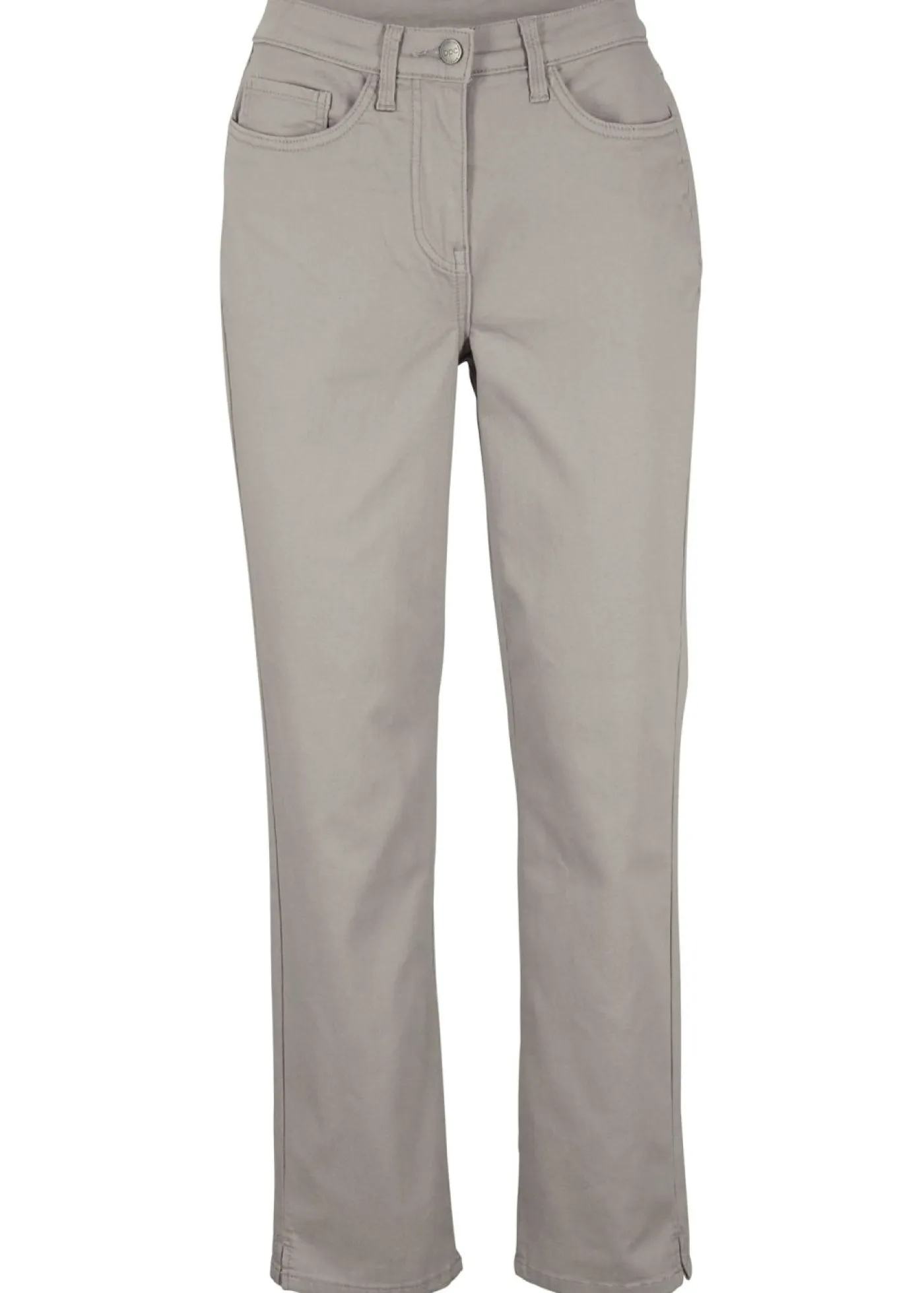New Pantalón elástico con perneras rectas, mid waist Mujer Pantalones