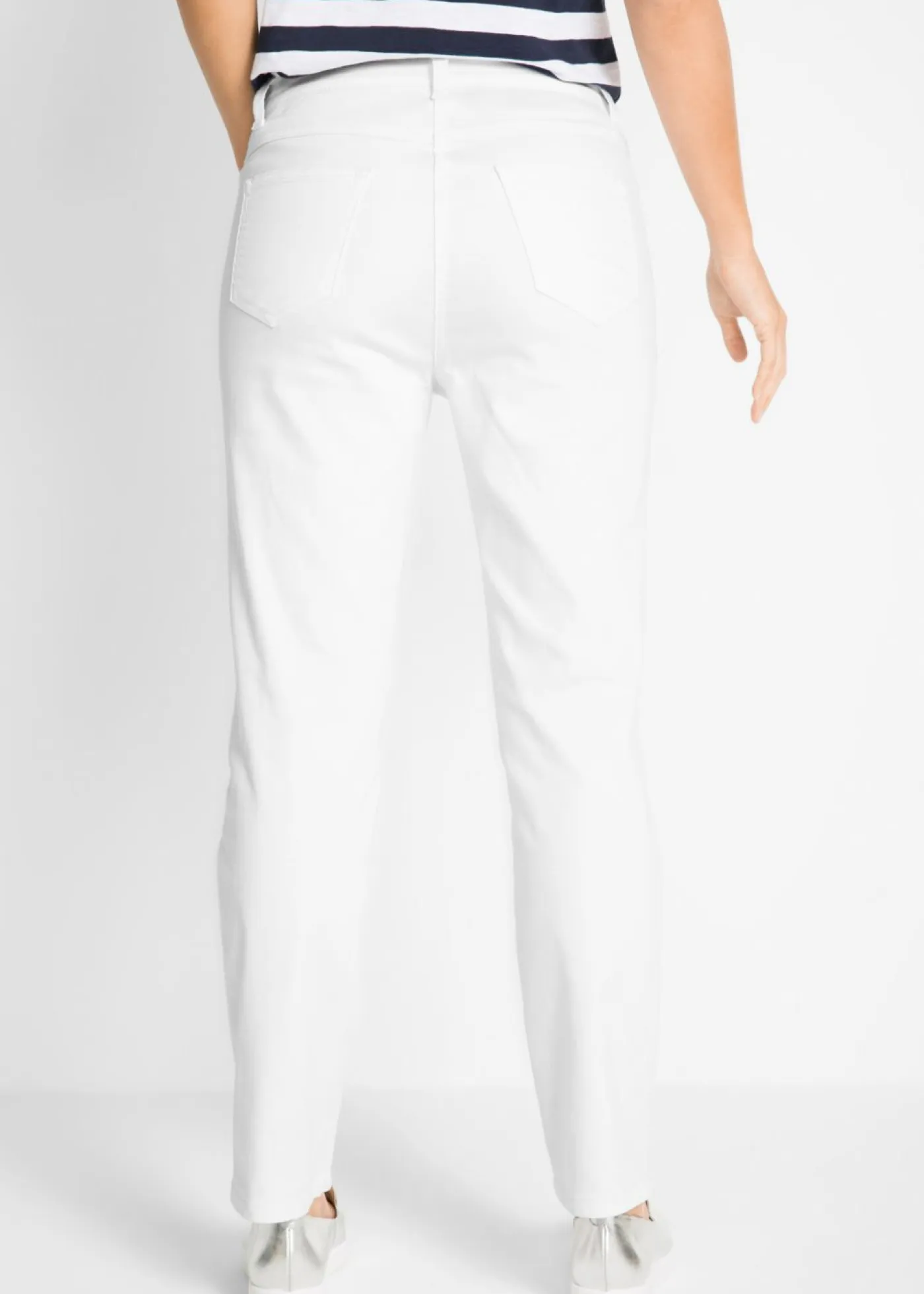 Online Pantalón elástico con perneras rectas, mid waist Mujer Pantalones