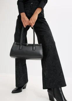 Sale Pantalón elástico de algodón con pernera ancha Mujer Pantalones