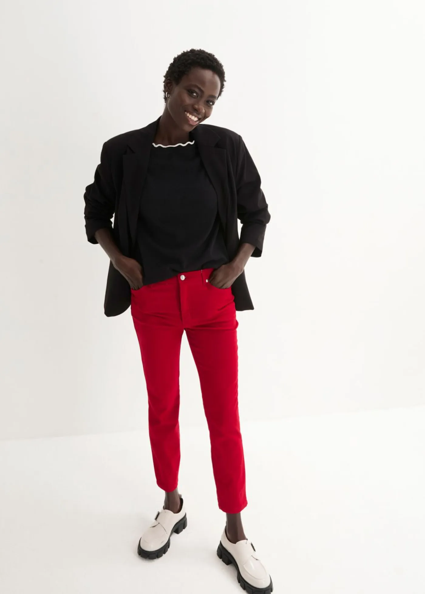 Hot Pantalón elástico de algodón Mujer Pantalones