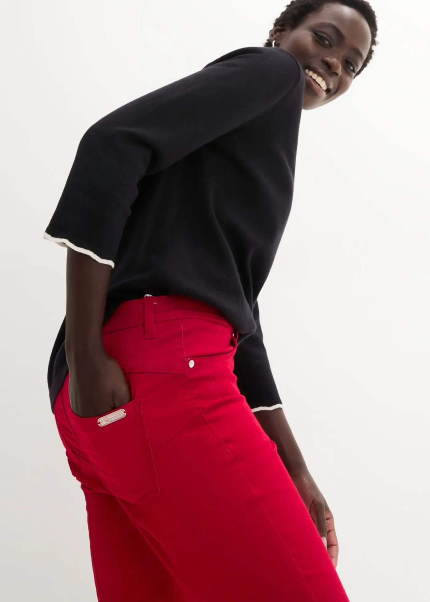 Hot Pantalón elástico de algodón Mujer Pantalones
