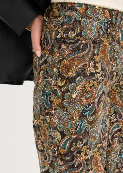 Best Pantalón elástico de algodón con perneras anchas Mujer Pantalones