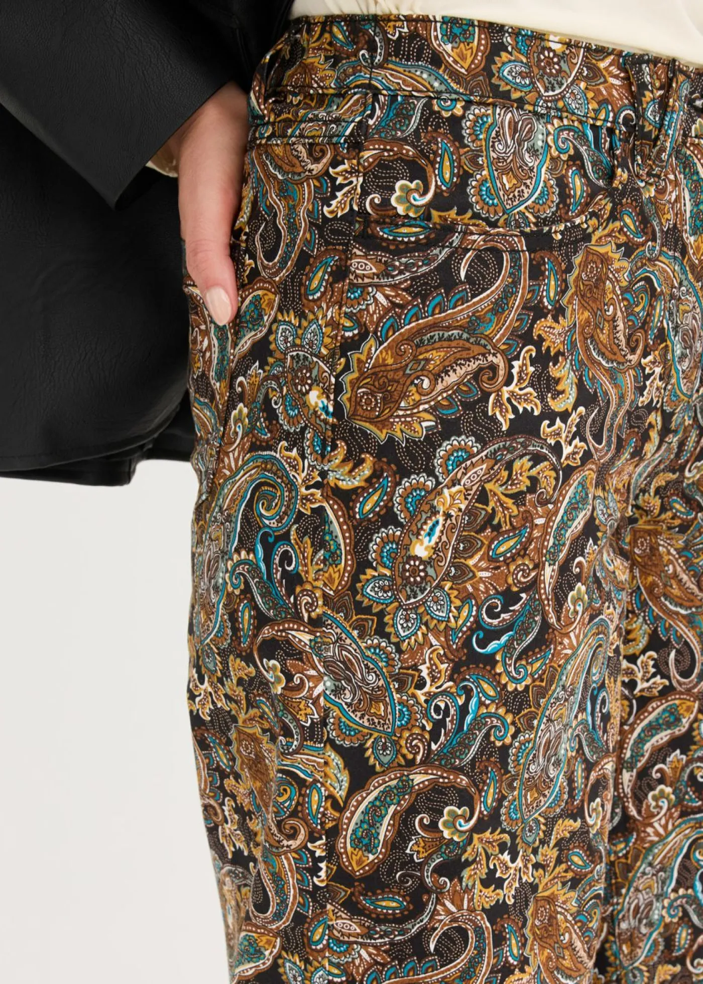 Best Pantalón elástico de algodón con perneras anchas Mujer Pantalones