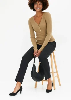 Discount Pantalón elástico de bengalina Mujer Pantalones|Tallas Pequeñas