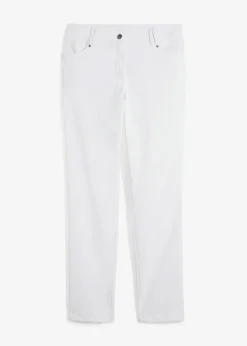 Outlet Pantalón elástico de bengalina con cintura cómoda de corte recto Mujer Pantalones