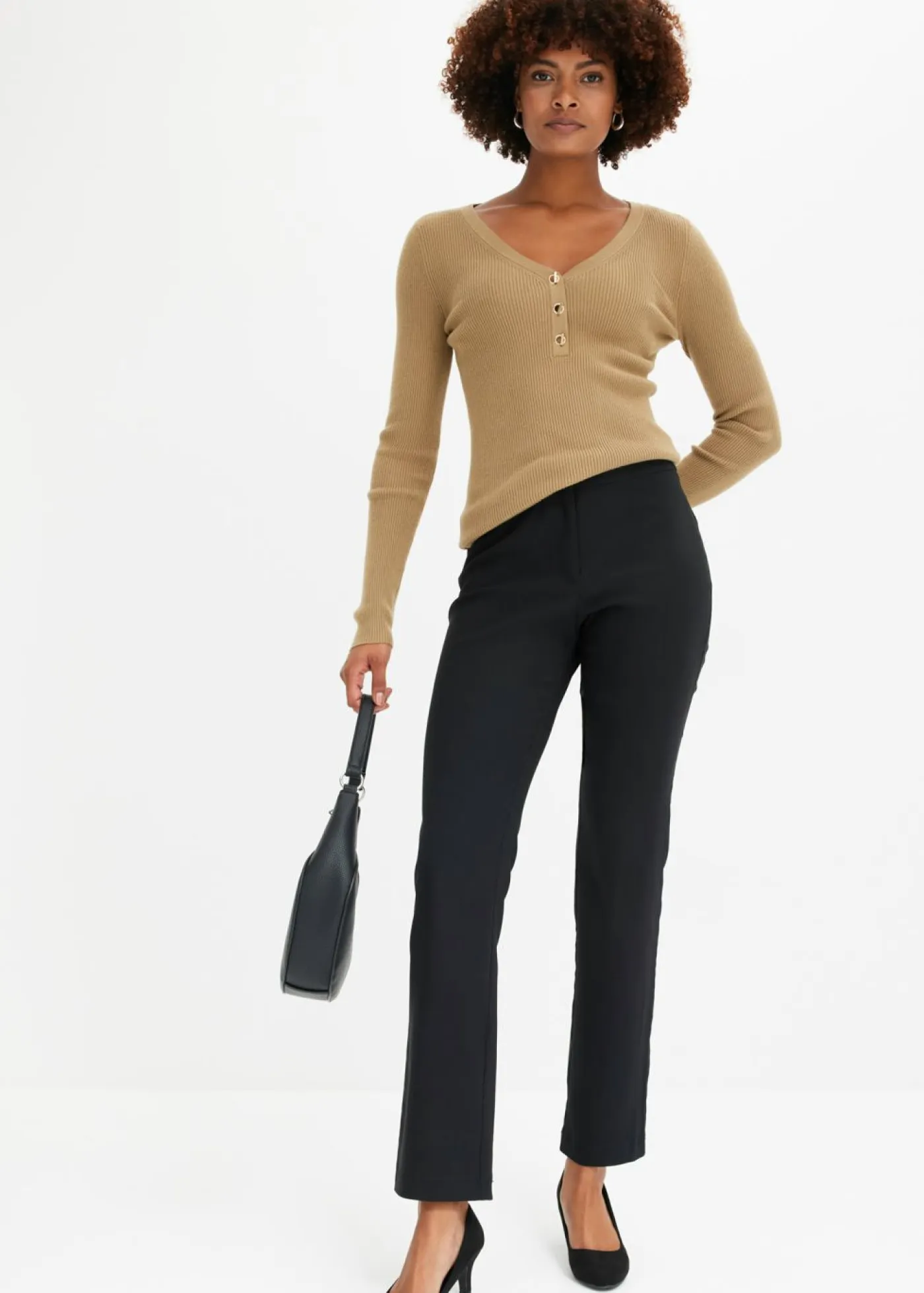 Clearance Pantalón elástico de bengalina Mujer Tallas Pequeñas