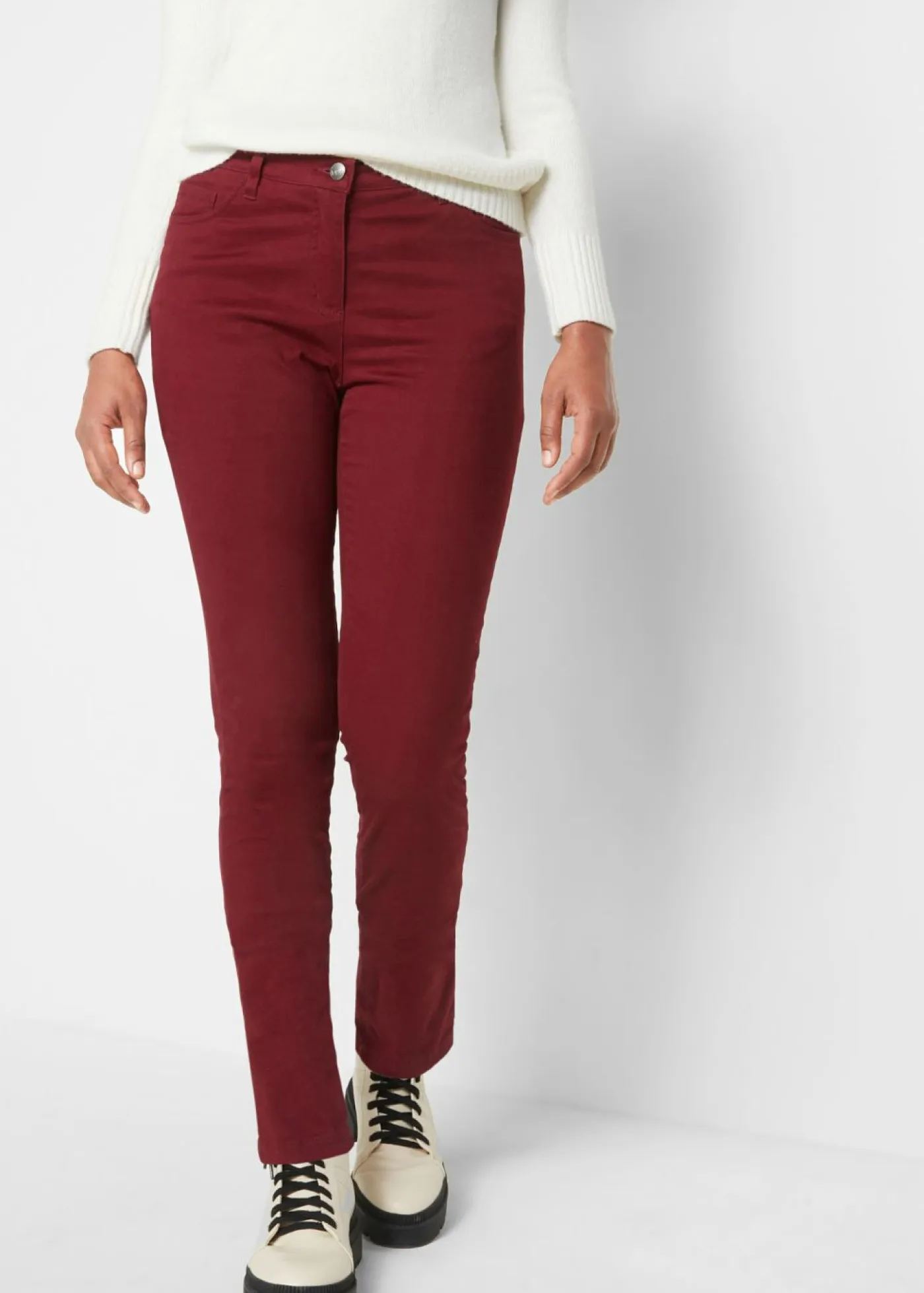 Pantalón elástico de corte slim Mujer Pantalones