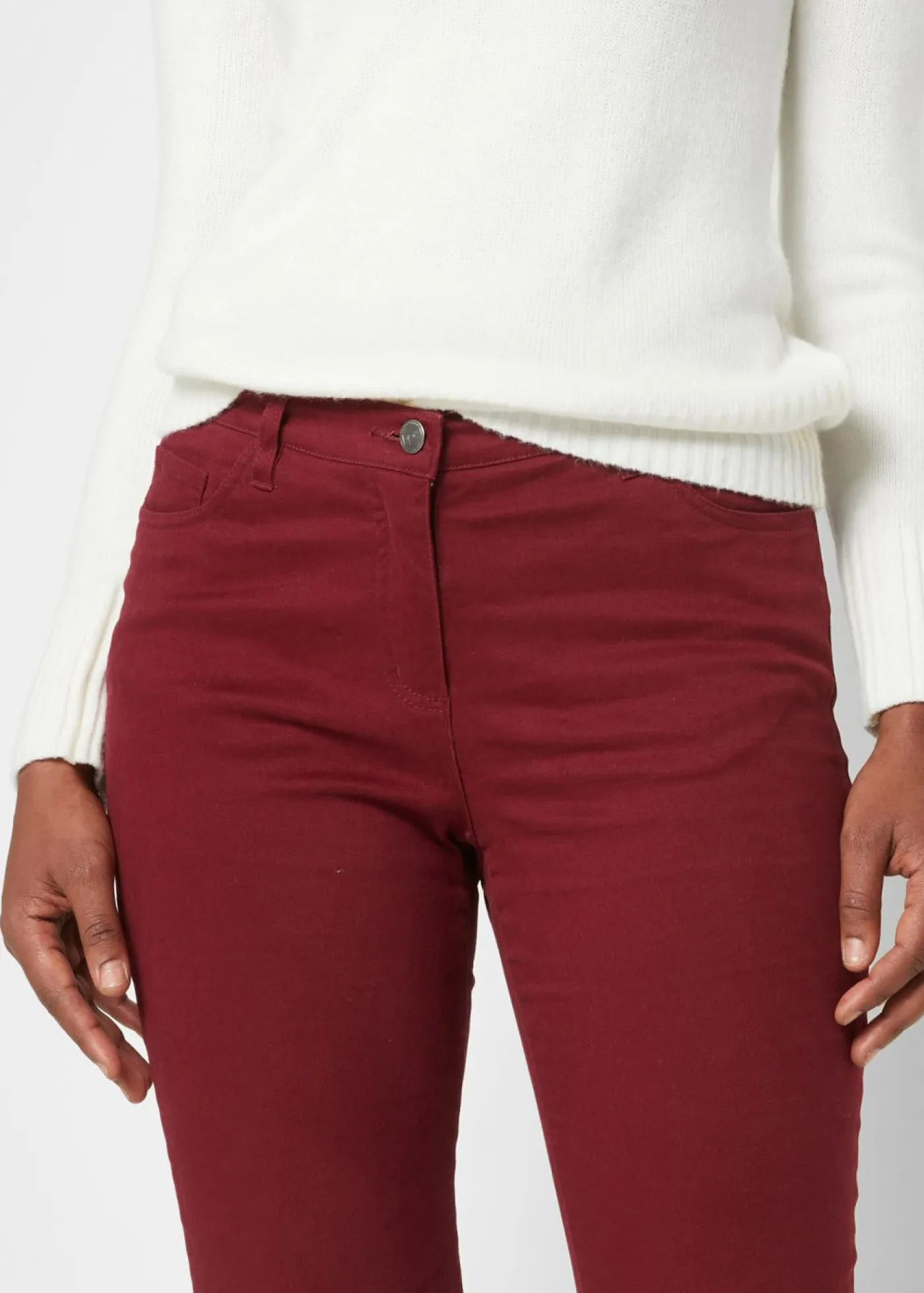 Pantalón elástico de corte slim Mujer Pantalones