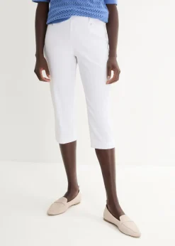 Sale Pantalón elástico de corte capri con cintura elástica Mujer Pantalones
