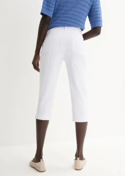 Sale Pantalón elástico de corte capri con cintura elástica Mujer Pantalones