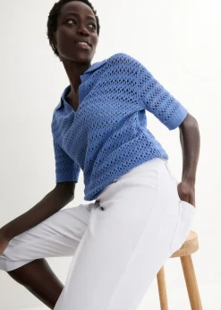 Sale Pantalón elástico de corte capri con cintura elástica Mujer Pantalones