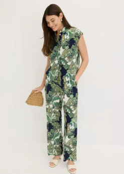 Hot Pantalón estampado de viscosa fluida Mujer Conjuntos De Ropa|Pantalones