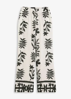 Discount Pantalón estampado de viscosa fluida Mujer Pantalones