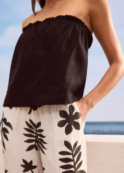 Discount Pantalón estampado de viscosa fluida Mujer Pantalones