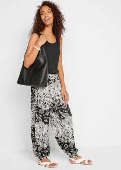 Discount Pantalón harem de punto de mezcla de viscosa fluida Mujer Pantalones