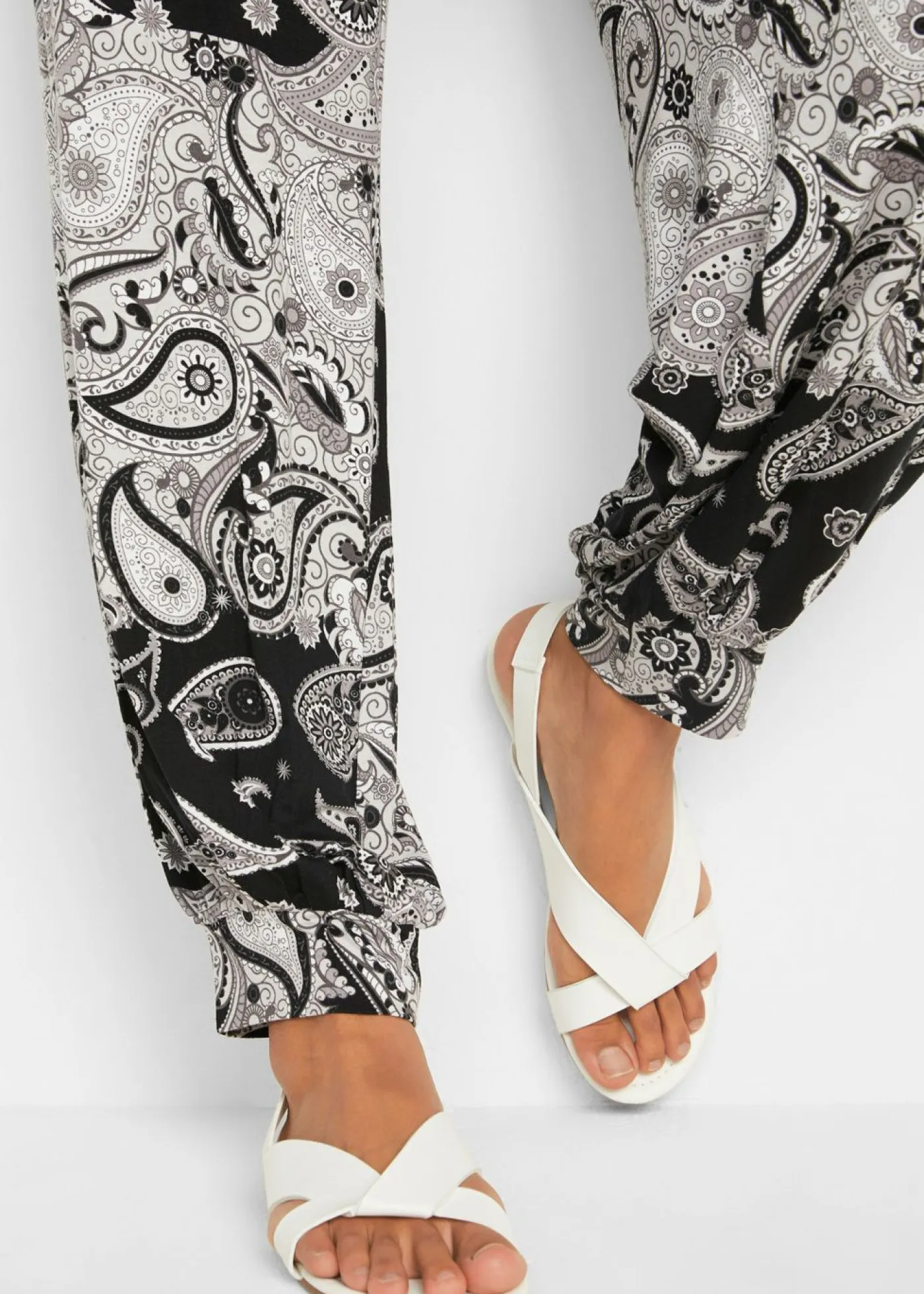Discount Pantalón harem de punto de mezcla de viscosa fluida Mujer Pantalones