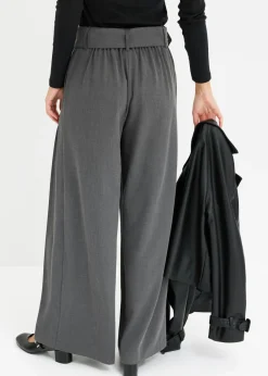 New Pantalón Marlene ancho con mezcla de viscosa fluida Mujer Tallas Pequeñas