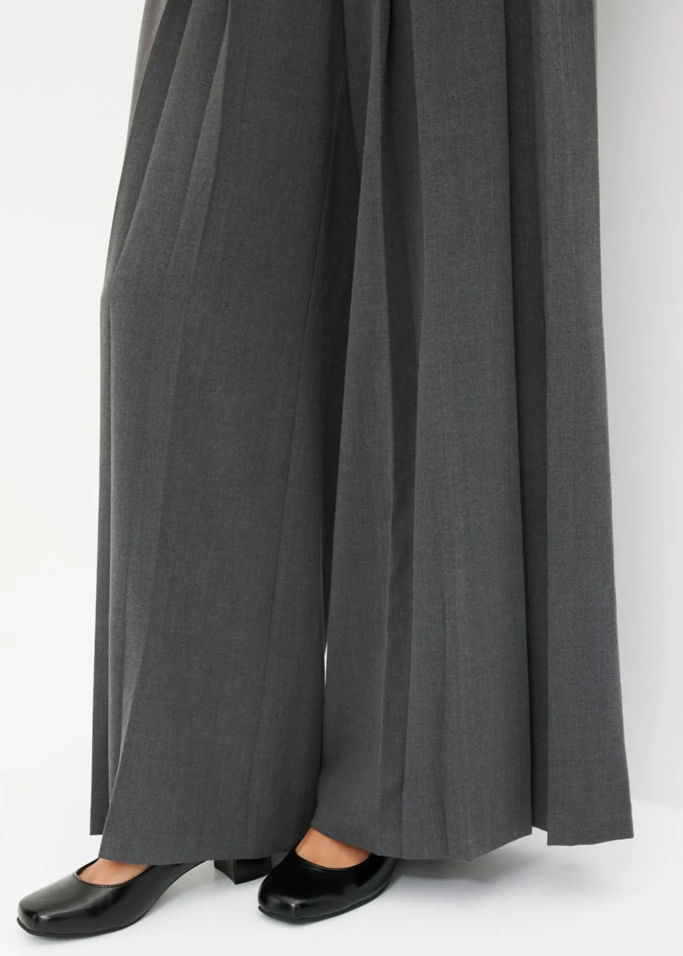 New Pantalón Marlene ancho con mezcla de viscosa fluida Mujer Tallas Pequeñas