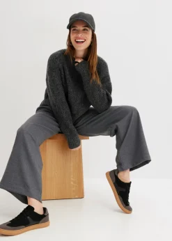 Pantalón Marlene con aspecto de lana Mujer Pantalones