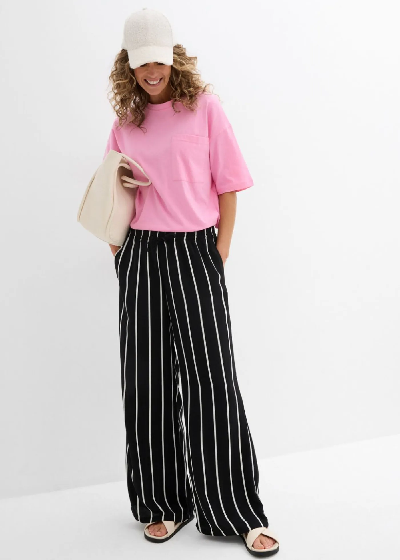 Clearance Pantalón Marlene con cintura elástica Mujer Esenciales|Pantalones