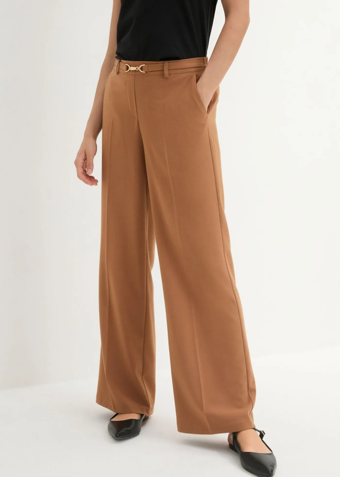 Clearance Pantalón Marlene con cinturón decorativo Mujer Pantalones