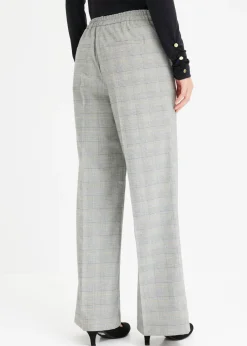 Best Pantalón Marlene con viscosa de cuadro galés Mujer Pantalones|Tallas Pequeñas