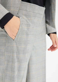 Best Pantalón Marlene con viscosa de cuadro galés Mujer Pantalones|Tallas Pequeñas