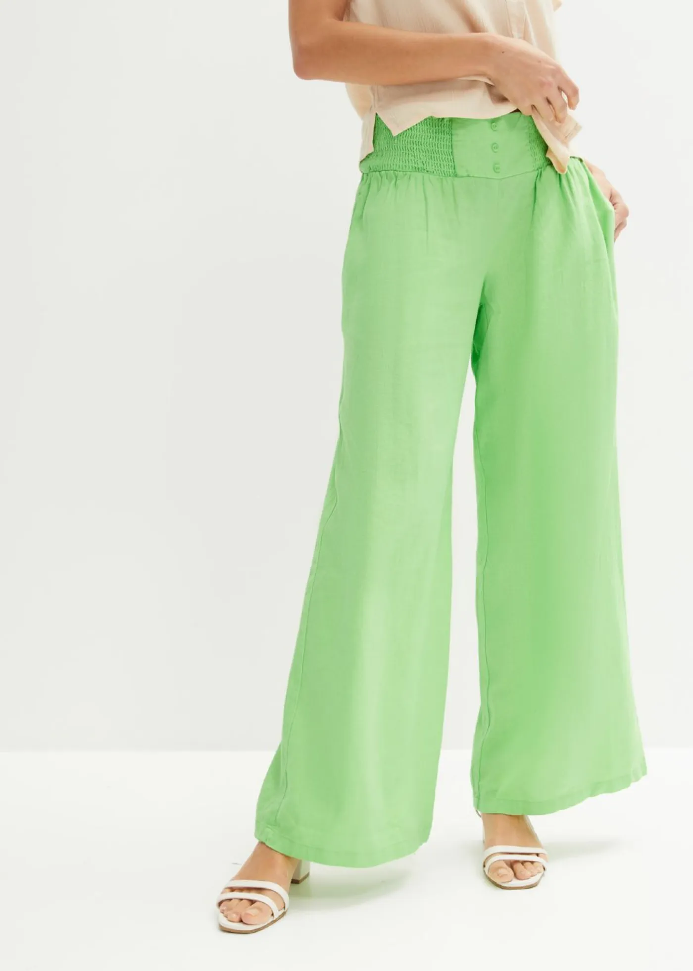 Hot Pantalón Marlene de mezcla vaporosa de lino Mujer Pantalones