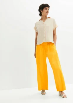 Discount Pantalón Marlene de mezcla vaporosa de lino Mujer Pantalones